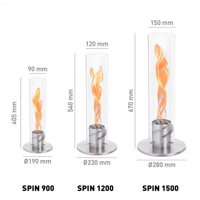 HOFATS SPIN 1500 Tabletop Fireplace, silver